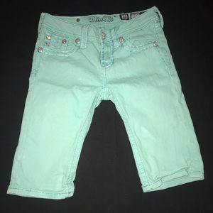 Girls seafoam miss me Bermuda shorts